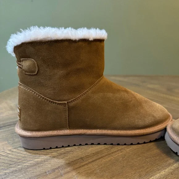 Koolaburra by UGG, Nalie Mini Chestnut Fur Lined Button Boots Women’s size 5 - Picture 15 of 16